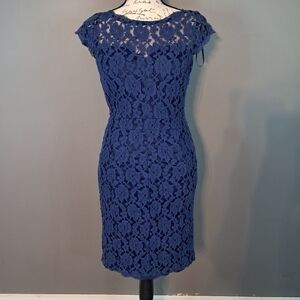 Women's Nikibiki Navy Blue Lace Dress Size Large Key Hole Back
